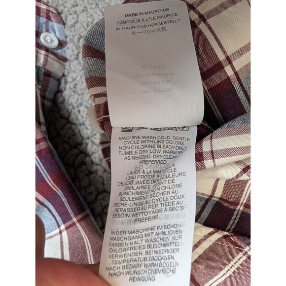 J Crew Men’s Classic Flannel Plaid Shirt Burgundy Button Up Size XL 100% Cotton - Picture 7 of 11